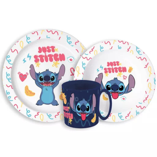 🌴 Ensemble de dîner Disney Lilo & Stitch Palms – Micro-ensemble en plastique (tasse 265 ml) 🐾