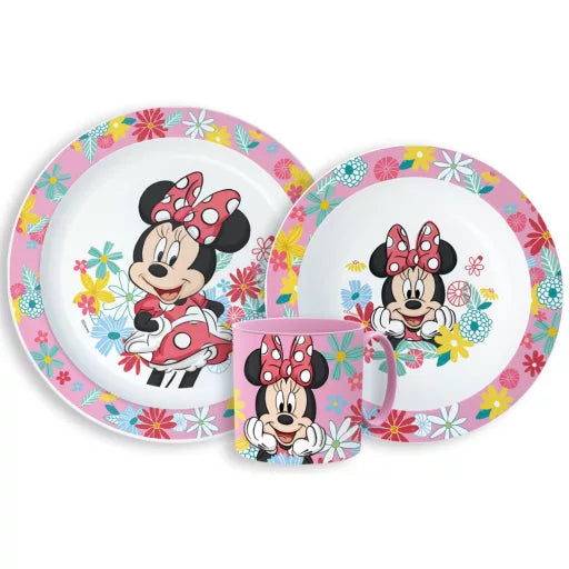 🌸 Service de table Disney Minnie Spring – Micro-ensemble en plastique (tasse 265 ml) 🎀