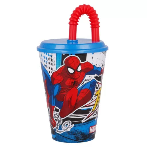 🕷️ Gobelet Spiderman – Streets – avec paille – 430 ml