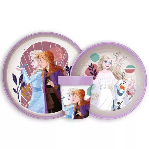 ❄️ Service de table antidérapant Disney Frozen Journey – Ensemble en microplastique (tasse 260 ml) 🌍