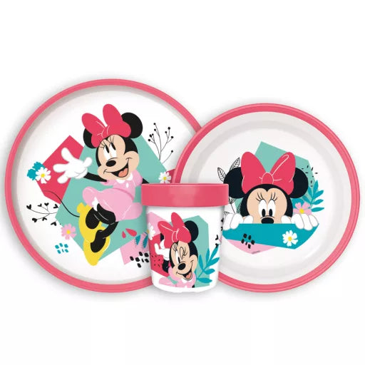 🎀 Vaisselle Disney Minnie – Ensemble en plastique (tasse 260 ml) 🌸