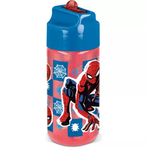 🕷️ Bouteille Spiderman Midnight Flyer Hydro en plastique avec paille – 430 ml