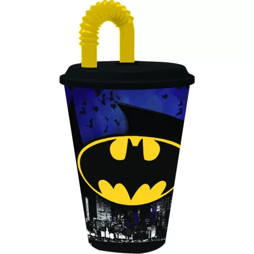 🦇 Gobelet à paille Batman – Bat Signal – 430 ml