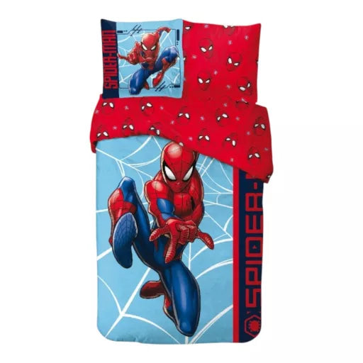 🕷️ Housse de couette Spiderman Action – 140×200 cm + taie 65×65 cm