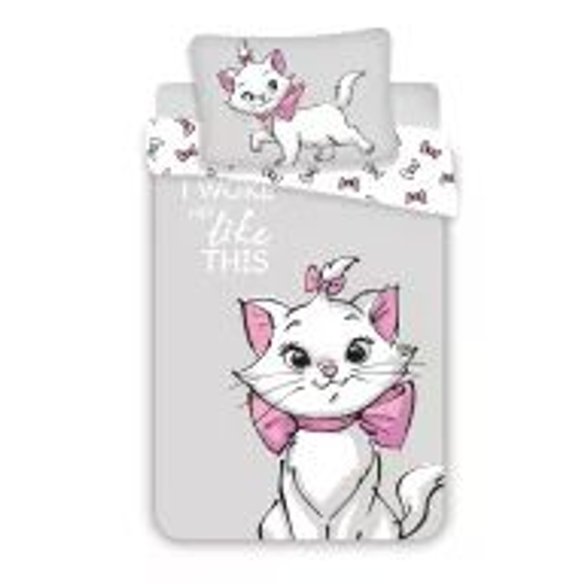🐱✨ Parure de lit enfant Disney Marie – Blanc🛏️💖