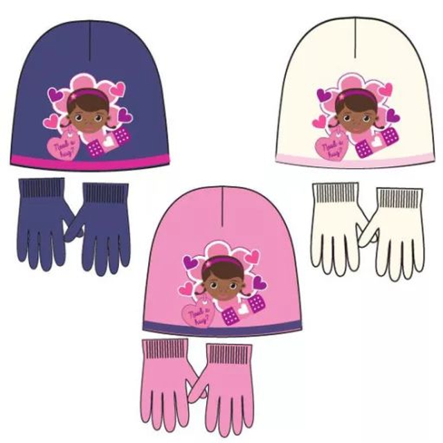 🩺 Ensemble Bonnet + Gants Disney Doc McStuffins (Lot de 3)
