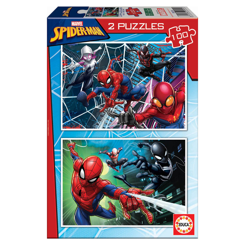 🕷️💥 Puzzle Spiderman – Marvel – 2 × 100 pièces