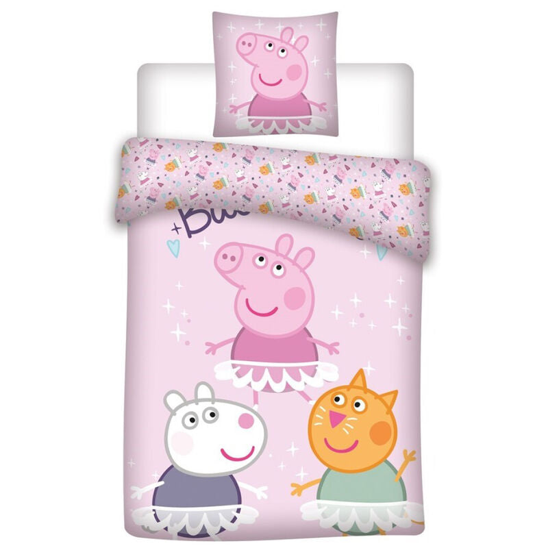 🐷🌈 Housse de couette Peppa Pig en coton – 140 × 200 cm
