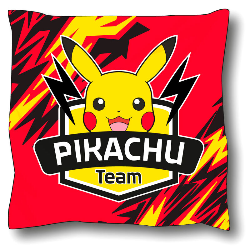⚡👥 Coussin Pokémon Team Pikachu – 40 × 40 cm