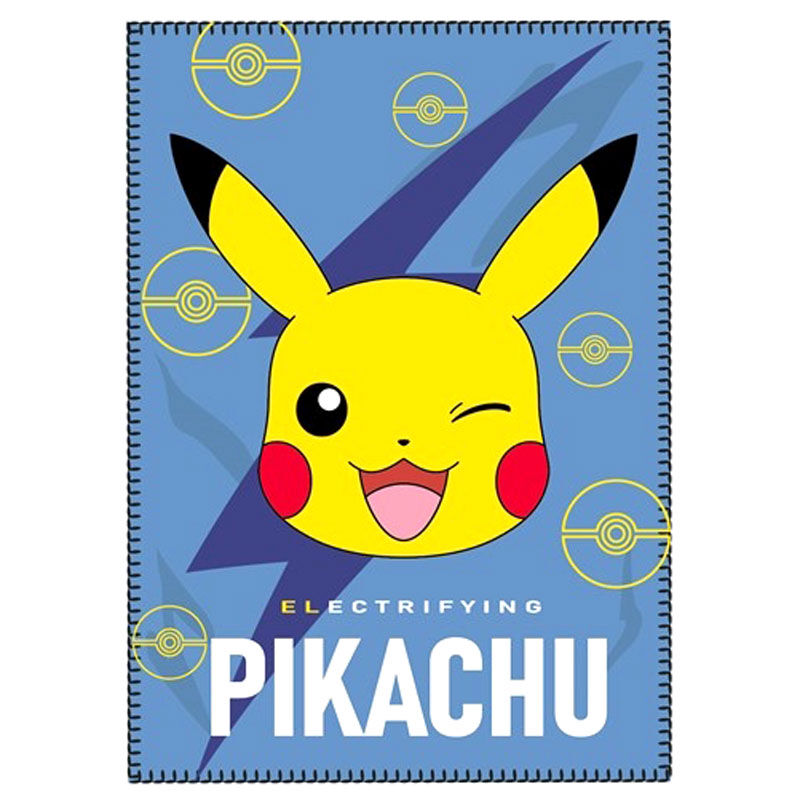 🛏️⚡ Couverture polaire Pikachu Pokémon – 100 × 140 cm