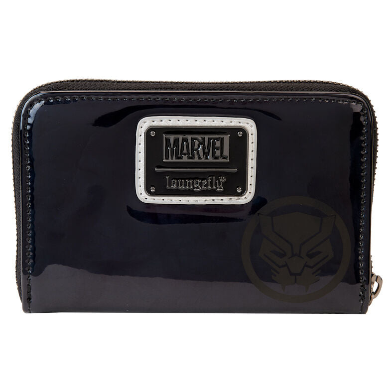 🐾⚡ Portefeuille Marvel Black Panther Métallisé – Loungefly (15 × 10 cm)