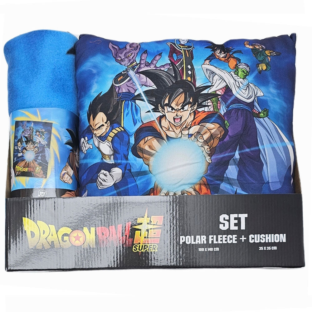 🛏️⚡ Pré‑commande – Ensemble Dragon Ball Super – Couverture polaire & coussin
