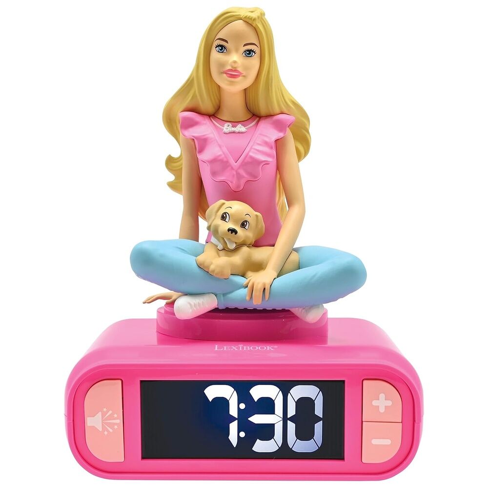 💖⏰ Réveil numérique veilleuse – Barbie – 13,5 × 9 × 18,2 cm