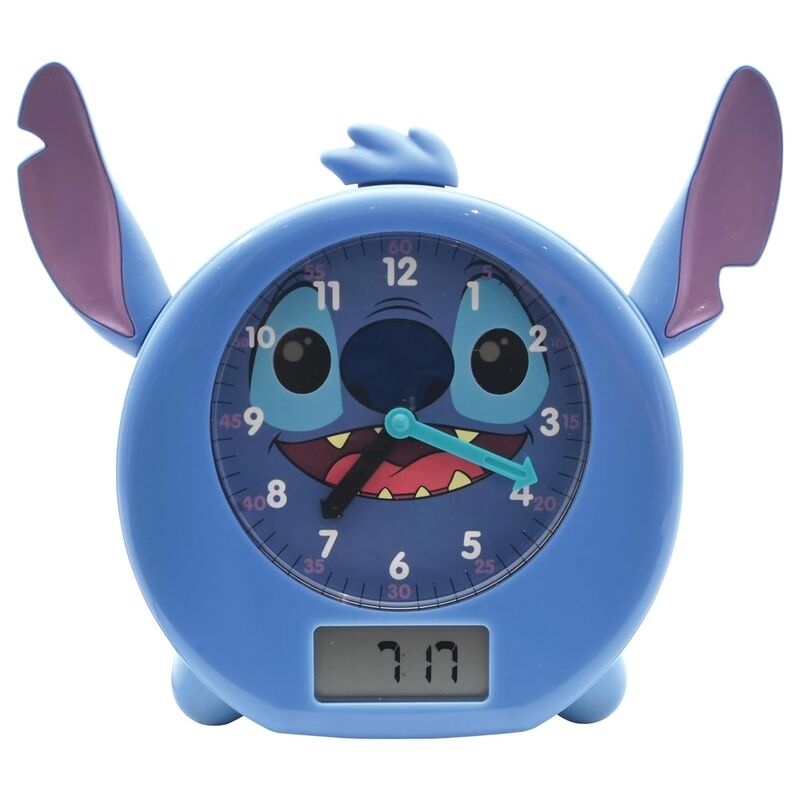 ⏰🌙 Précommande – Horloge éducative avec histoires et lumières – Stitch (Disney, anglais)