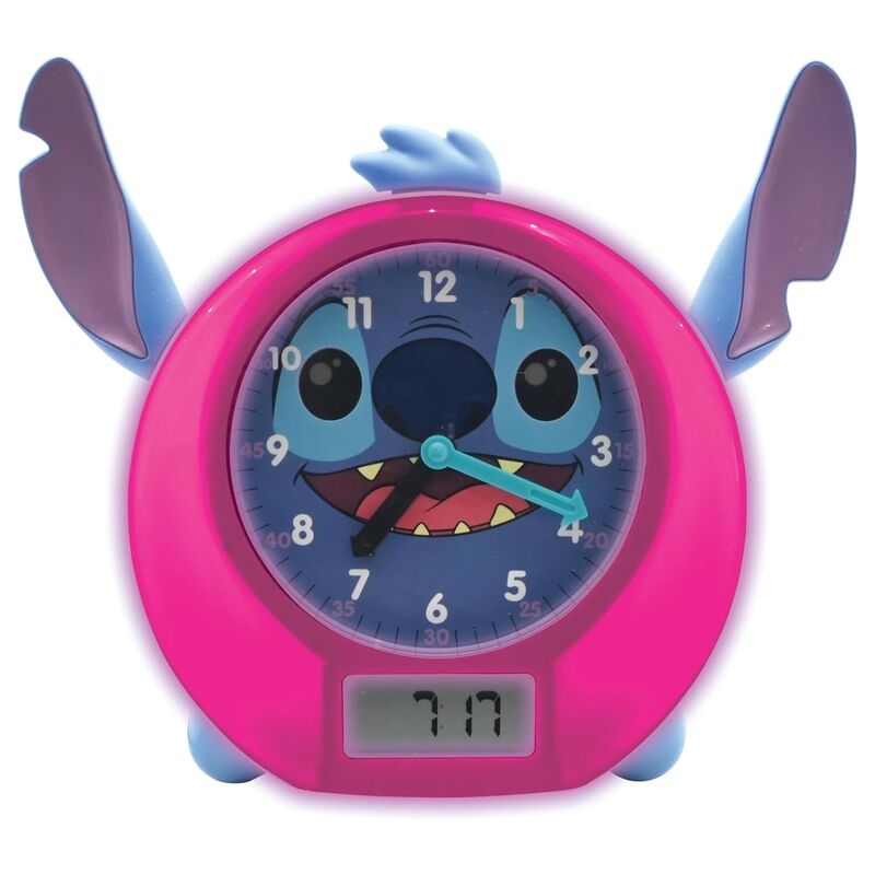 ⏰🌙 Précommande – Horloge éducative avec histoires et lumières – Stitch (Disney, anglais)