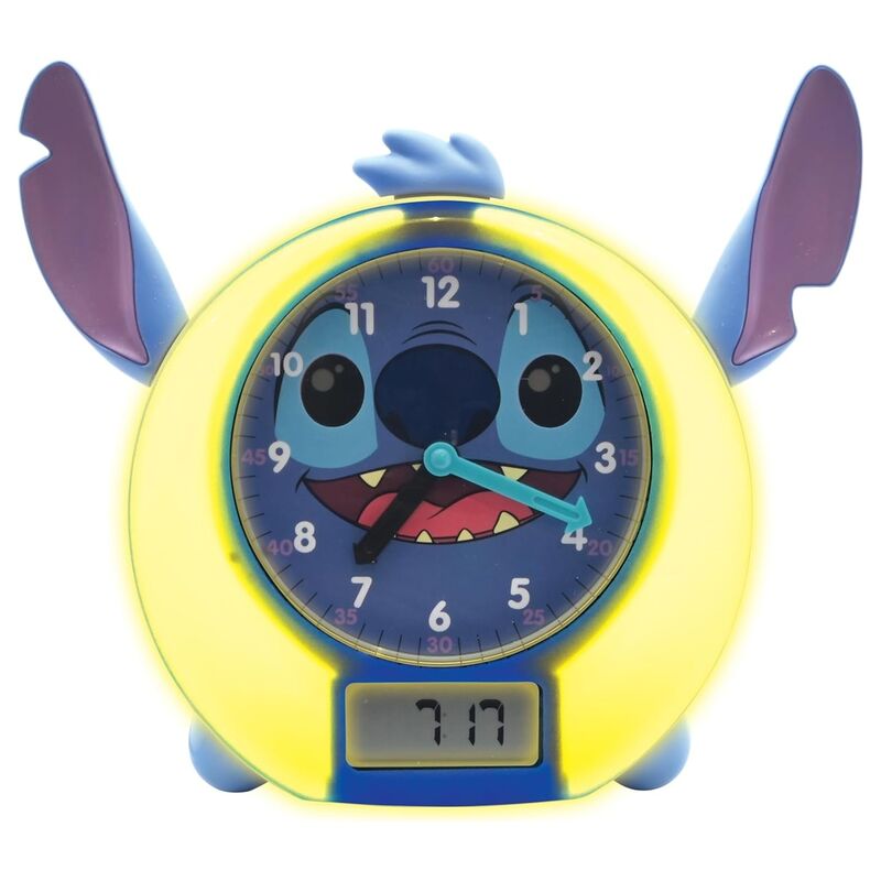 ⏰🌙 Précommande – Horloge éducative avec histoires et lumières – Stitch (Disney, anglais)