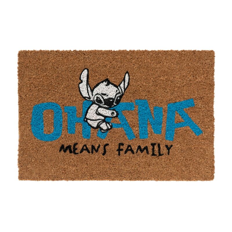 🌺🌀 Paillasson Disney « Ohana » Stitch – 60 × 40 cm 2 couleurs au choix : marron ou bleu