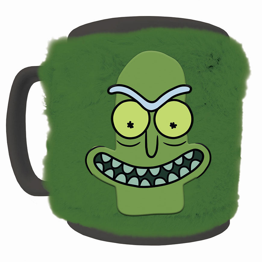 🥒☕ Mug Pickle Rick – Rick et Morty – avec housse en peluche – 440 ml