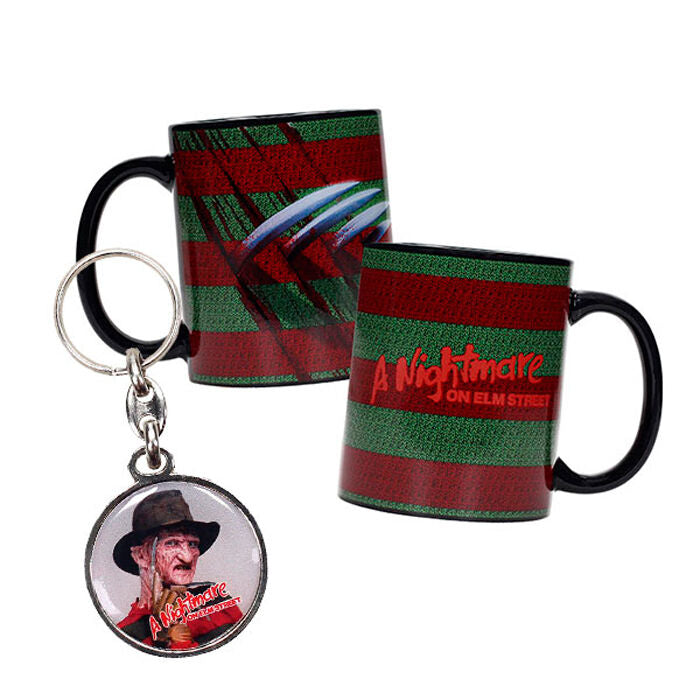 🔪☕ Mug « Cauchemar d’Elm Street » + Porte-clés en métal – Précommande