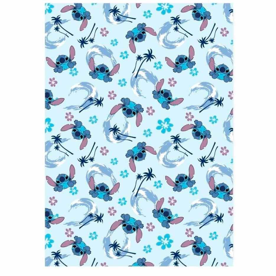 🛏️💙 Pré‑commande – Couverture corail Stitch – Disney 110 x 140 cm