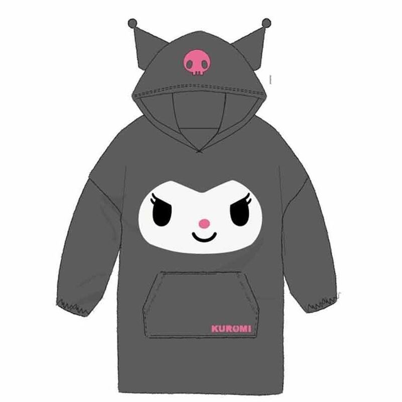 🖤🎀 Poncho Kuromi Hello Kitty – Adulte, oversize