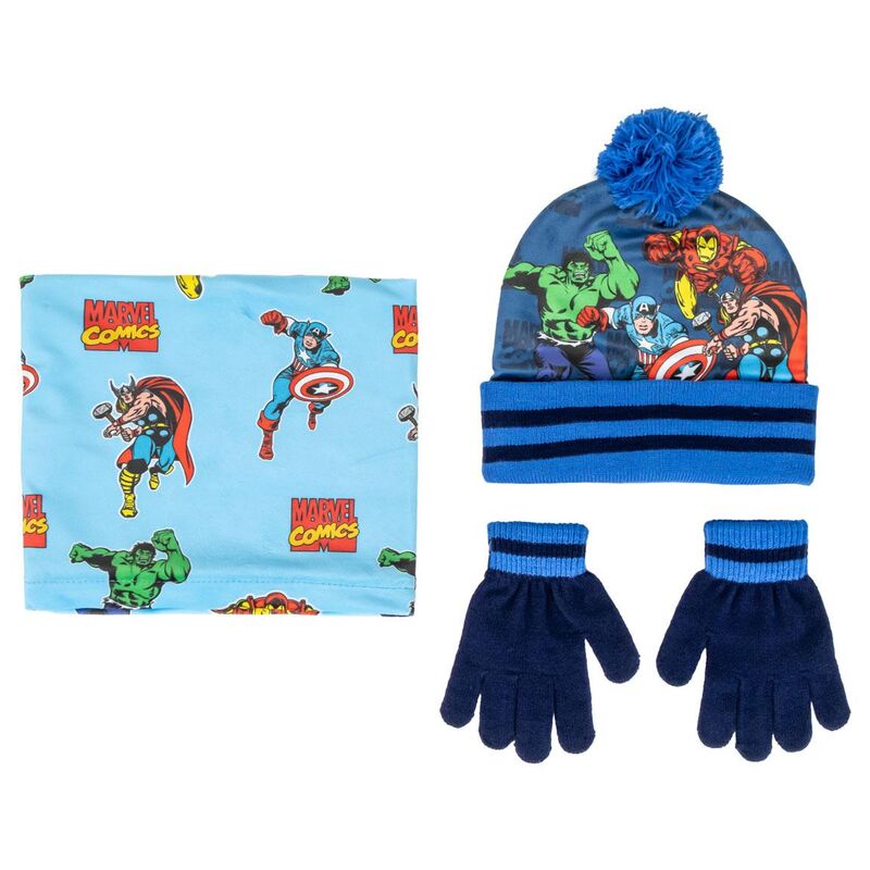 🛡️🧤 Ensemble Hiver Avengers – Chapeau, Gants & Cache-cou