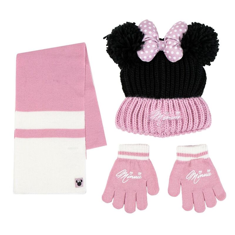 🎀🧤 Ensemble Hiver Minnie Mouse – Bonnet, Gants & Cache-cou