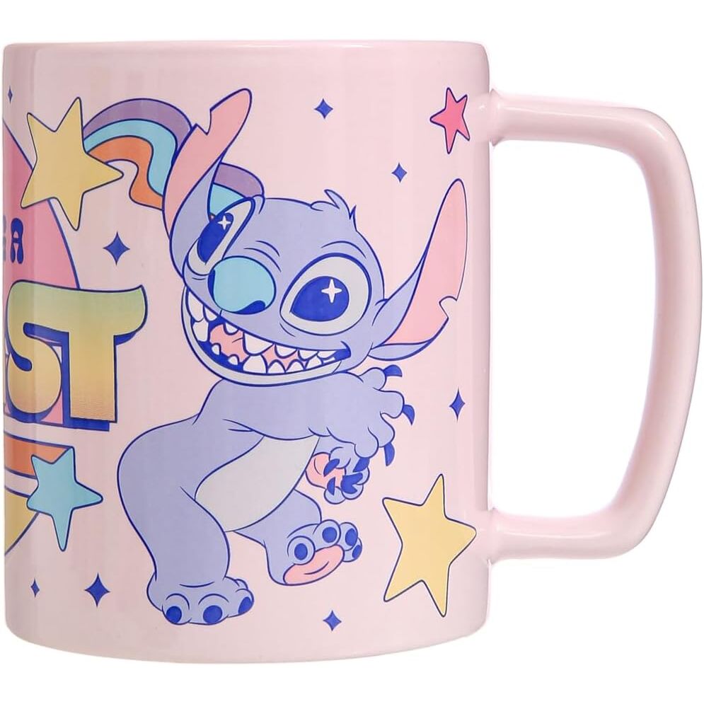🌺🐾☕ Housse de tasse en peluche Disney Angel & Stitch – 440 ml
