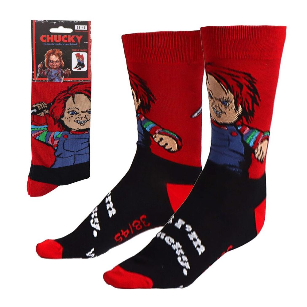 🧦💀 Lot de 3 chaussettes Chucky pour adultes – Précommande