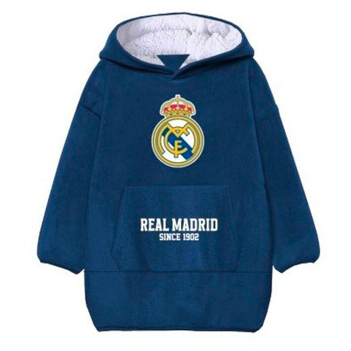 ⚽🛋️ Poncho oversize Real Madrid – Enfants, taille unique