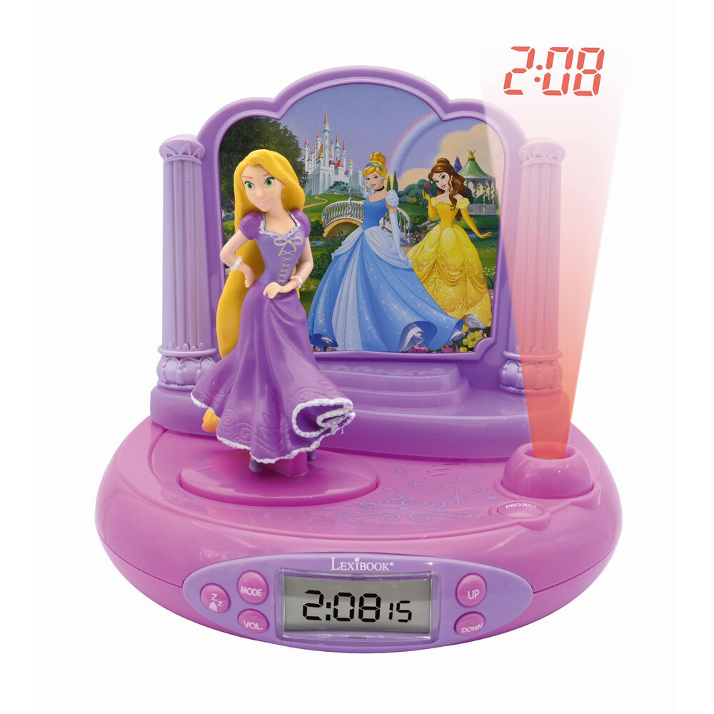 👑✨ Réveil Projecteur 3D Raiponce – Disney