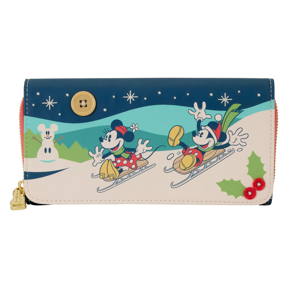 🎄 Loungefly Disney Mickey & Minnie – Portefeuille de Vacances 💕