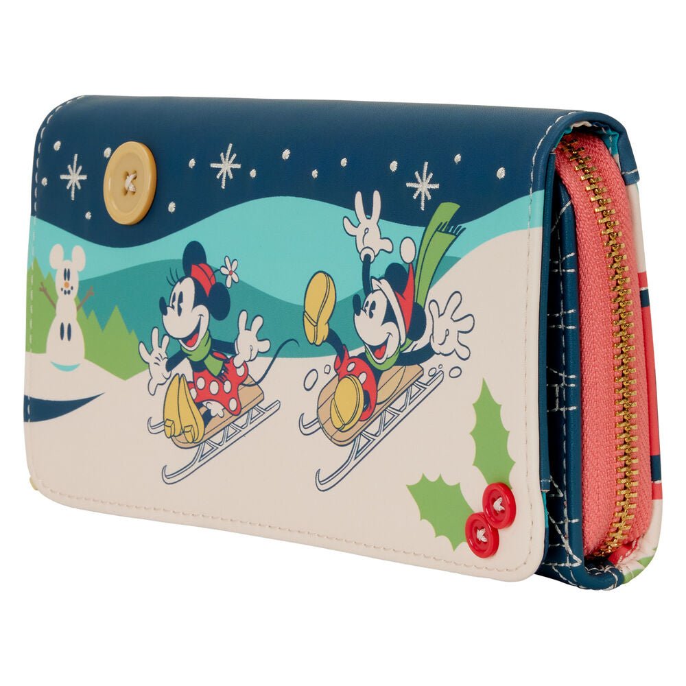 🎄 Loungefly Disney Mickey & Minnie – Portefeuille de Vacances 💕