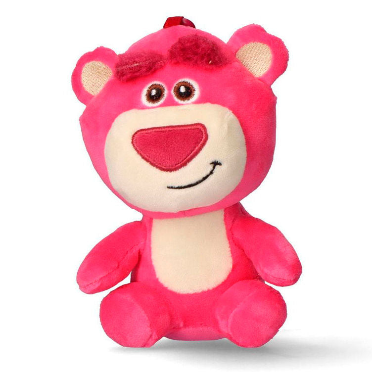 🍓🔑 Porte-clés en peluche Lotso – Toy Story – 9 x 12,5 x 6 cm