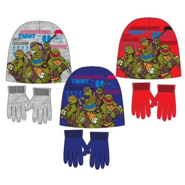 🐢 Ensemble Bonnet + Gants Teenage Mutant Ninja Turtles (Lot de 3)