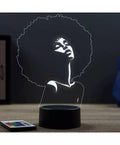 🌺✨ Lampe Illusion 3D Afro Girl