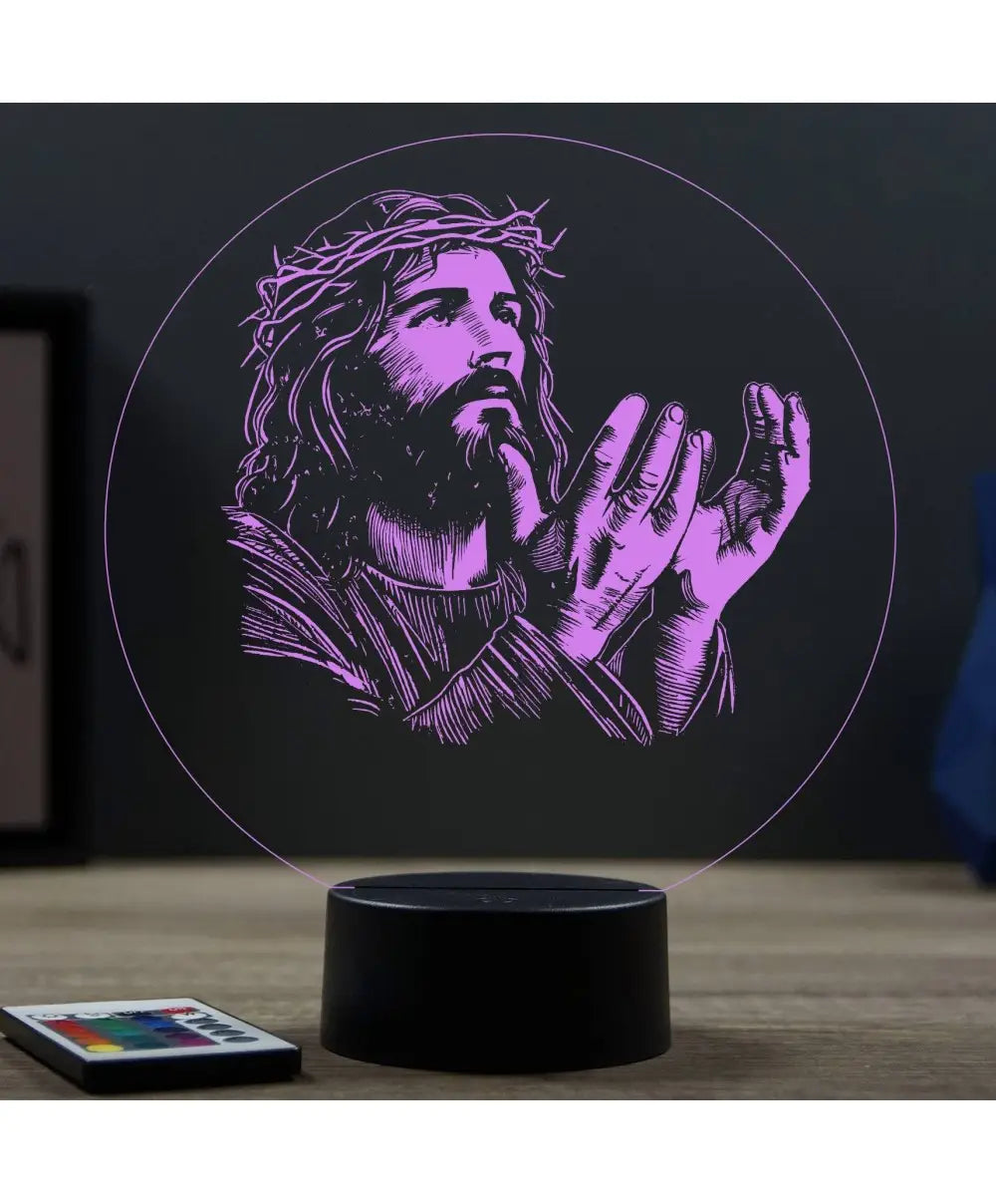 ✨🙏 Lampe Illusion 3D Jésus‑Christ V1