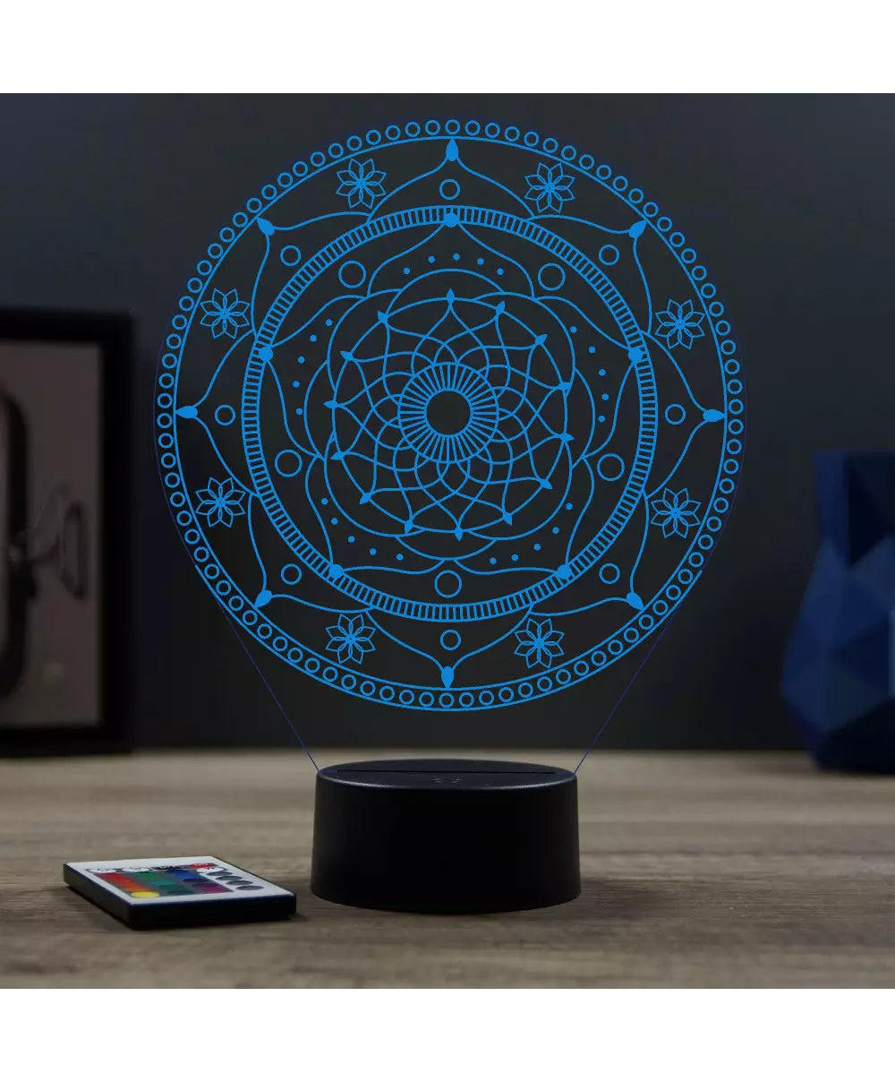 🌼✨ Lampe Illusion 3D Mandala