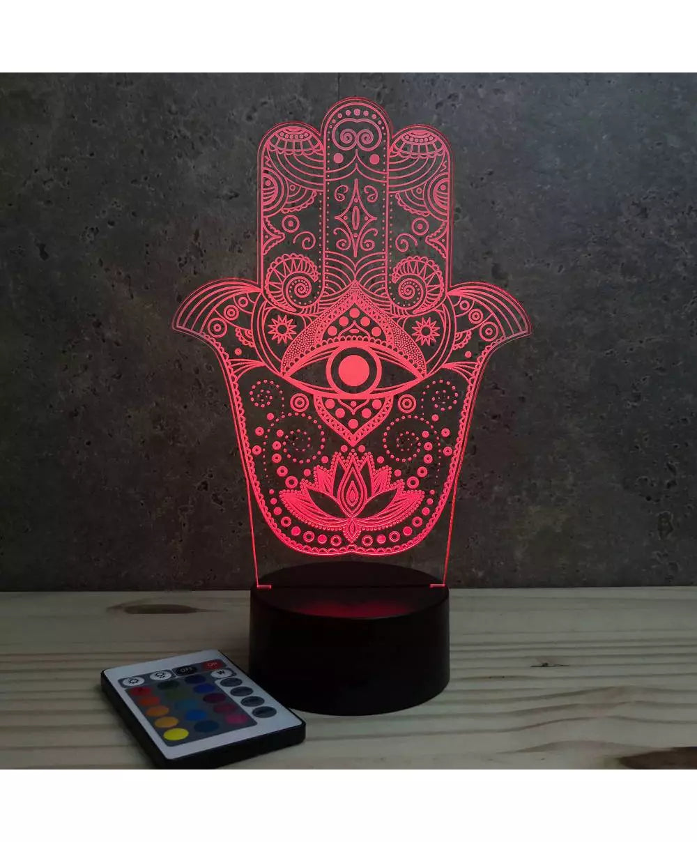 ✨ Lampe Illusion 3D Main de Fatma