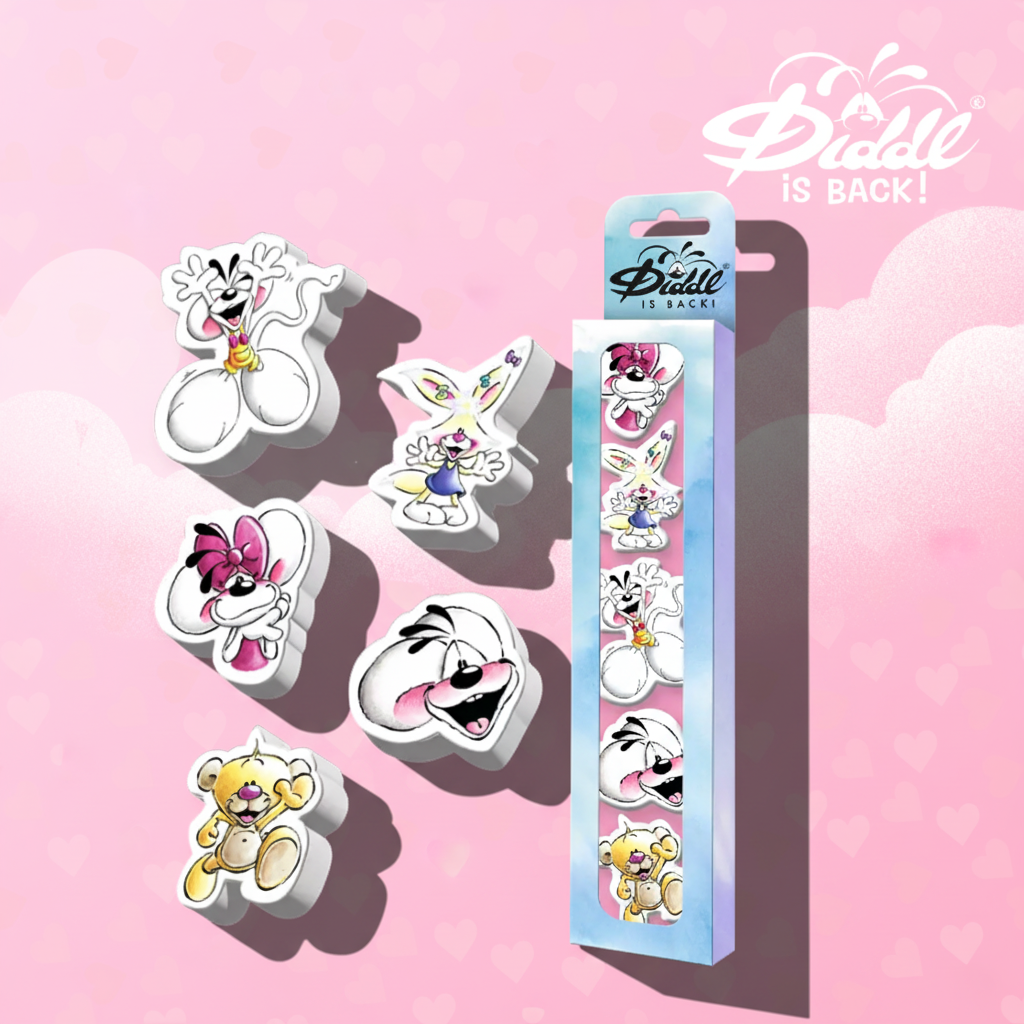 🐭✏️ Set de gommes 3D Diddl – Effacez avec fantaisie !