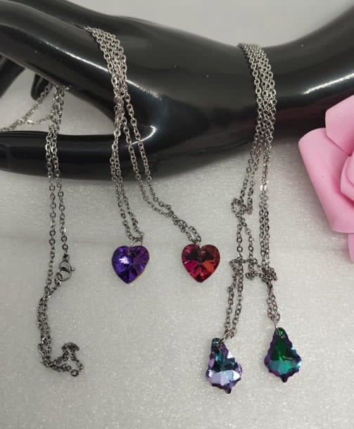 💖✨ Collier Cœur en Verre Cristal