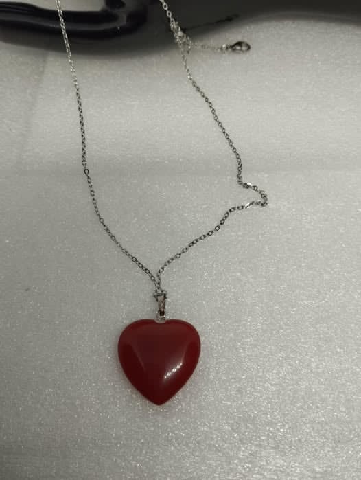 ❤️🔥 Collier Cœur en Agate Cornaline